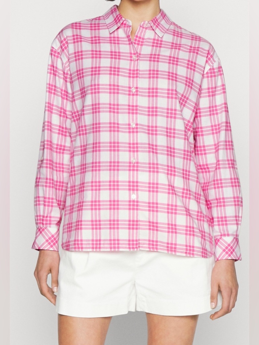 Barbour Willowherb Shirt Pink Button Down Classic Coastal Cotton Women Size 8